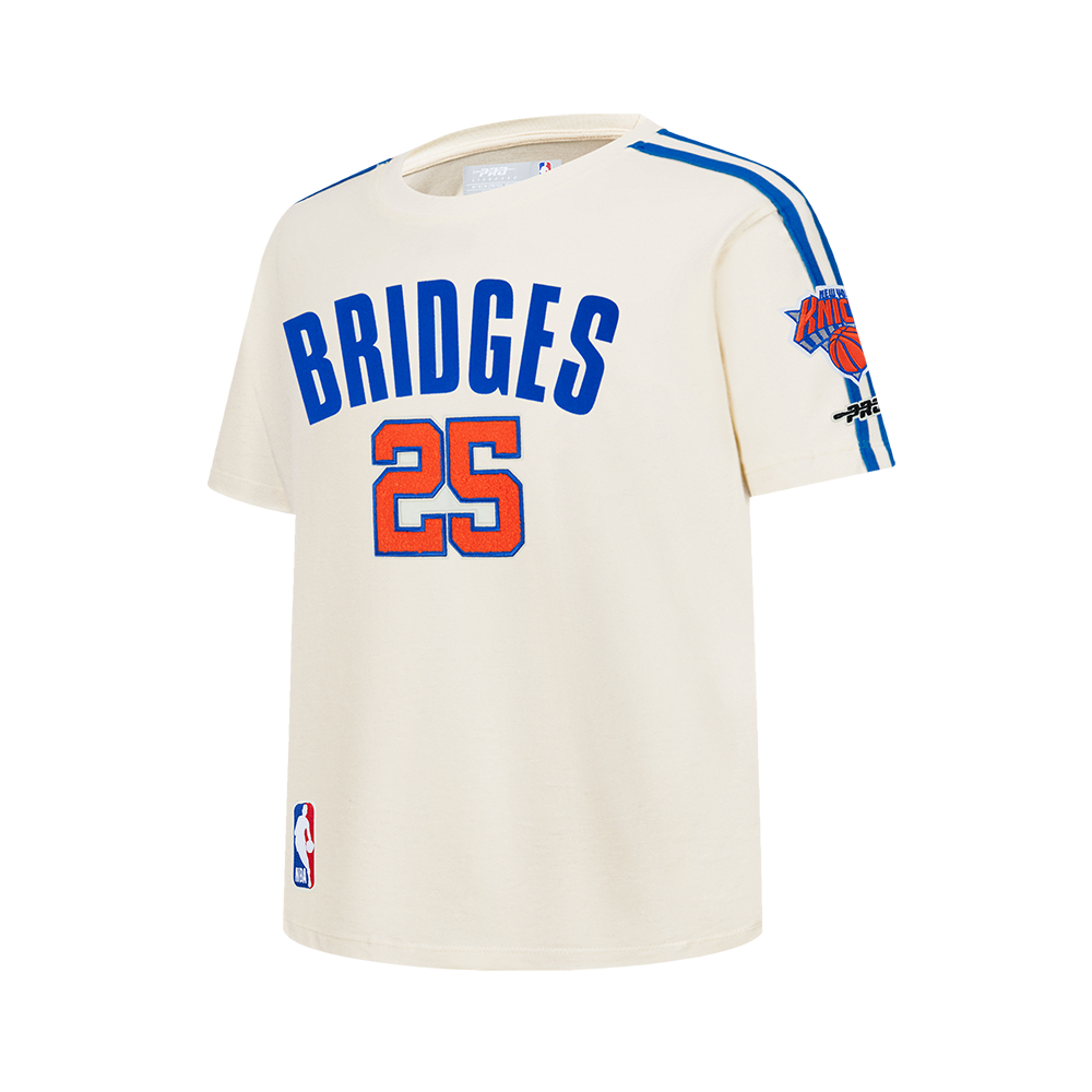 NBA NEW YORK KNICKS MIKAL BRIDGES #25 CLASSIC PNN BIG BOY'S SS TAPING T (EGGSHELL/ROYAL BLUE)