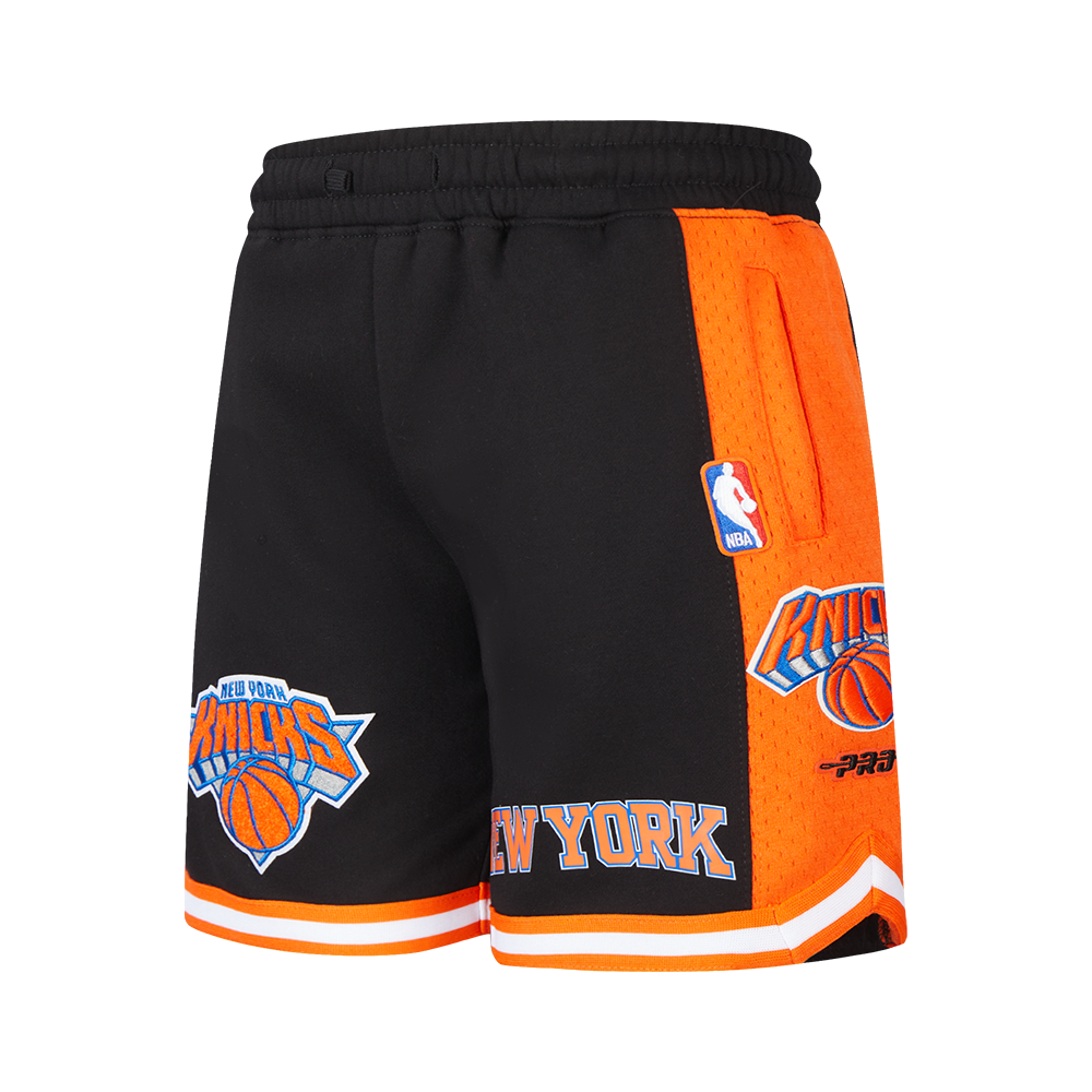 NBA NEW YORK KNICKS CLASSIC BIG BOYS FLEECE 2.0 SHORT (BLACK/ORANGE)