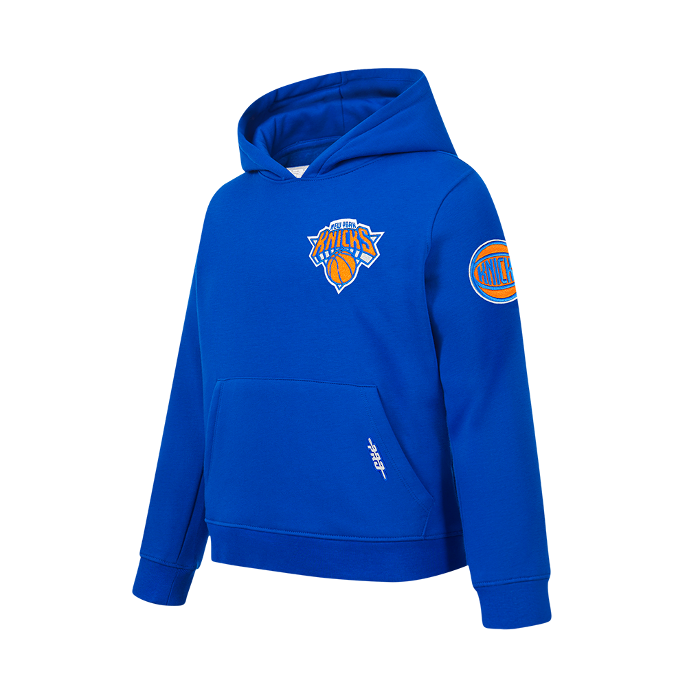 NBA NEW YORK KNICKS CLASSIC BIG BOYS FLEECE PULLOVER HOODIE (ROYAL BLUE)