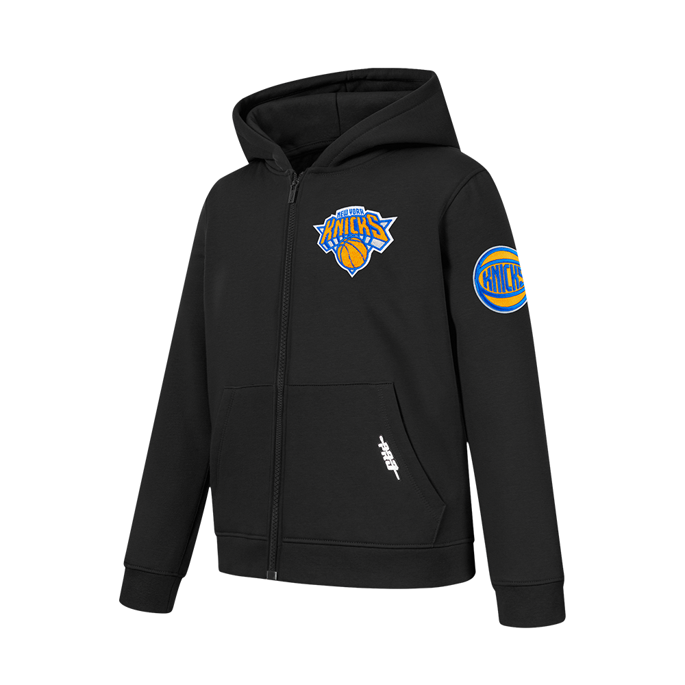 NBA NEW YORK KNICKS CLASSIC BIG BOY'S FLC FZ PO HOODIE (BLACK)
