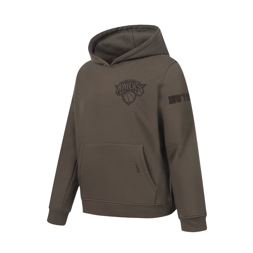 NBA NEW YORK KNICKS NEUTRAL BIG BOYS FLC PO HOODIE (DARK TAUPE)