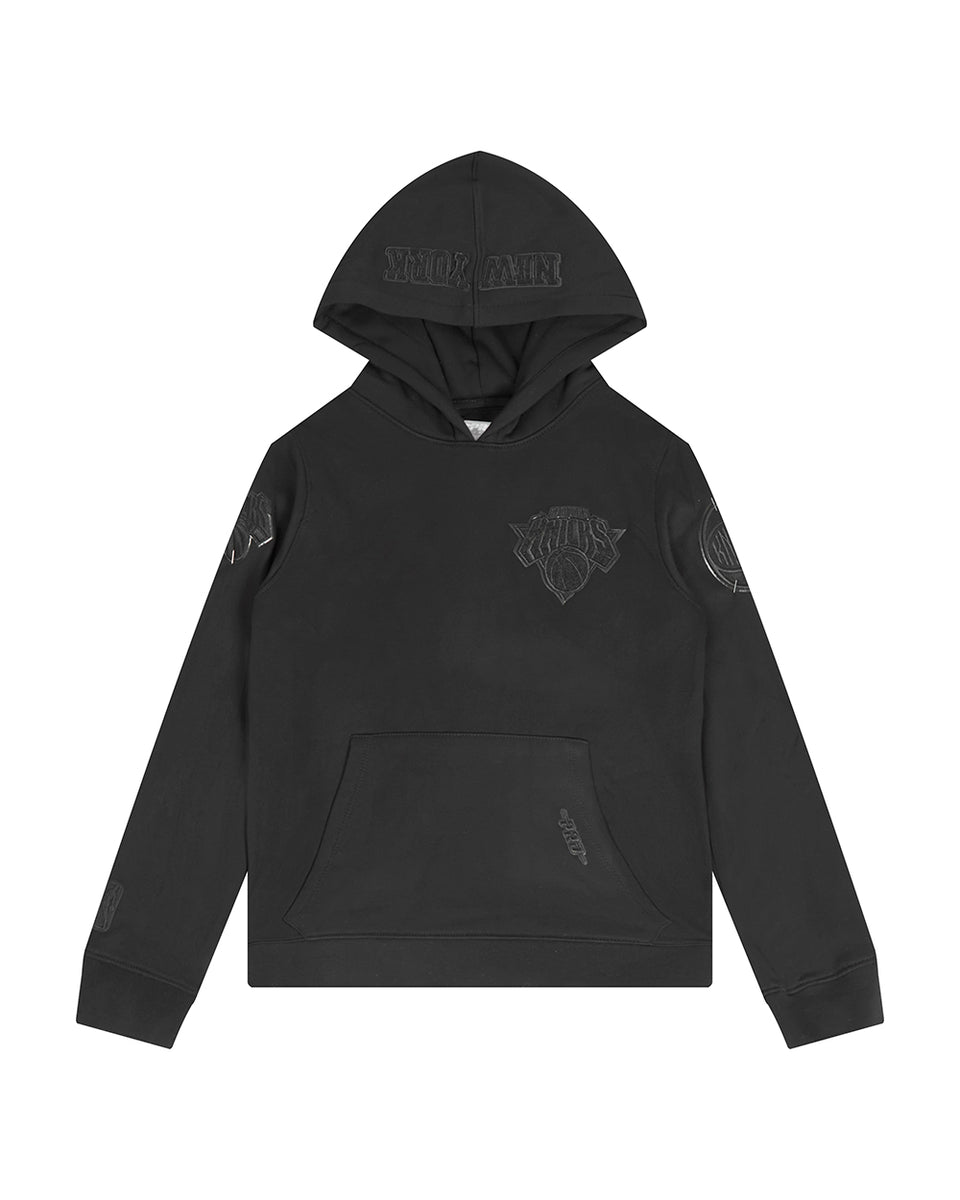 NBA NEW YORK KNICKS TRIPLE BLACK BIG BOYS FLC PO HOODIE (BLACK) Pro