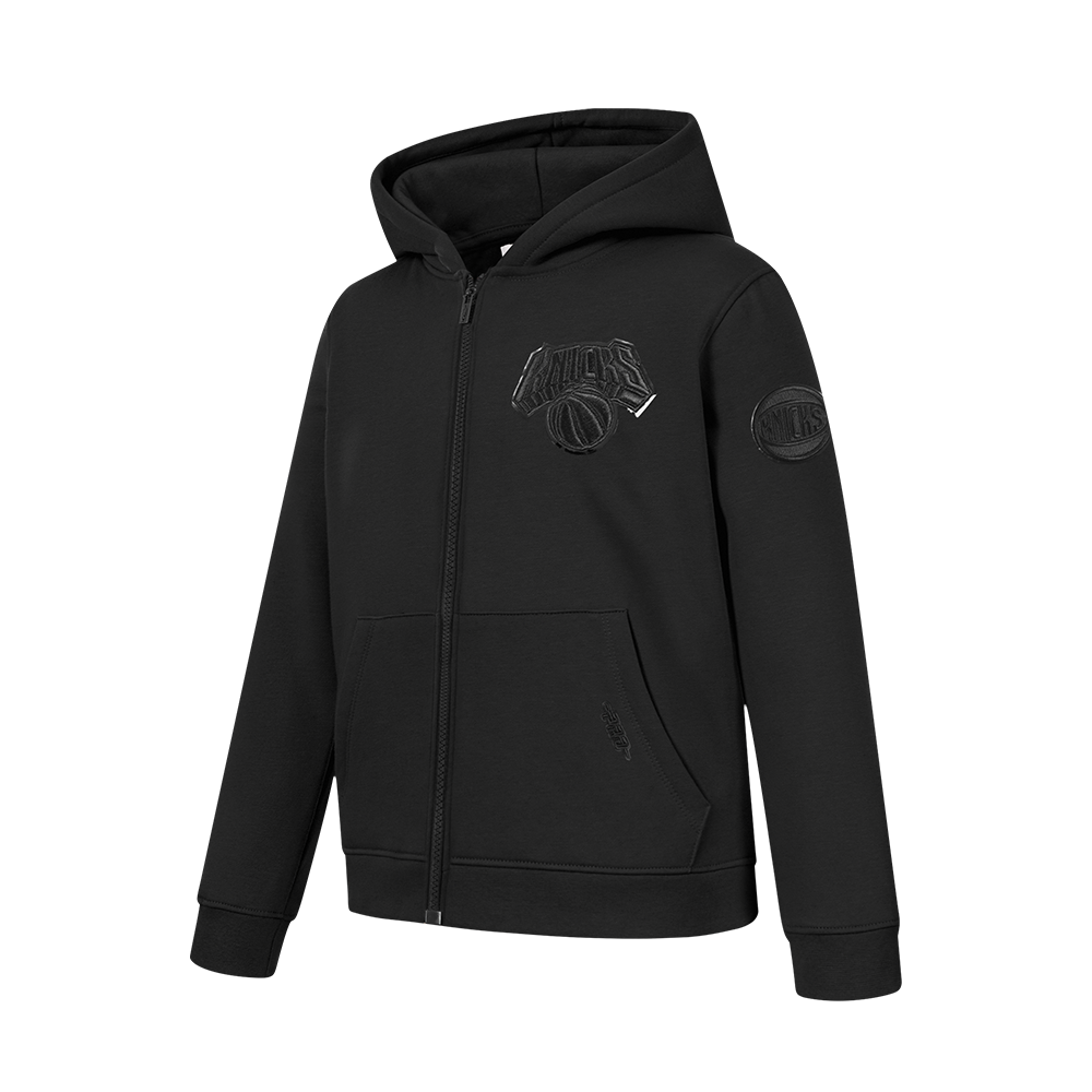 NBA NEW YORK KNICKS TRIPLE BLACK BIG BOY'S FL FZ HOODIE (BLACK)