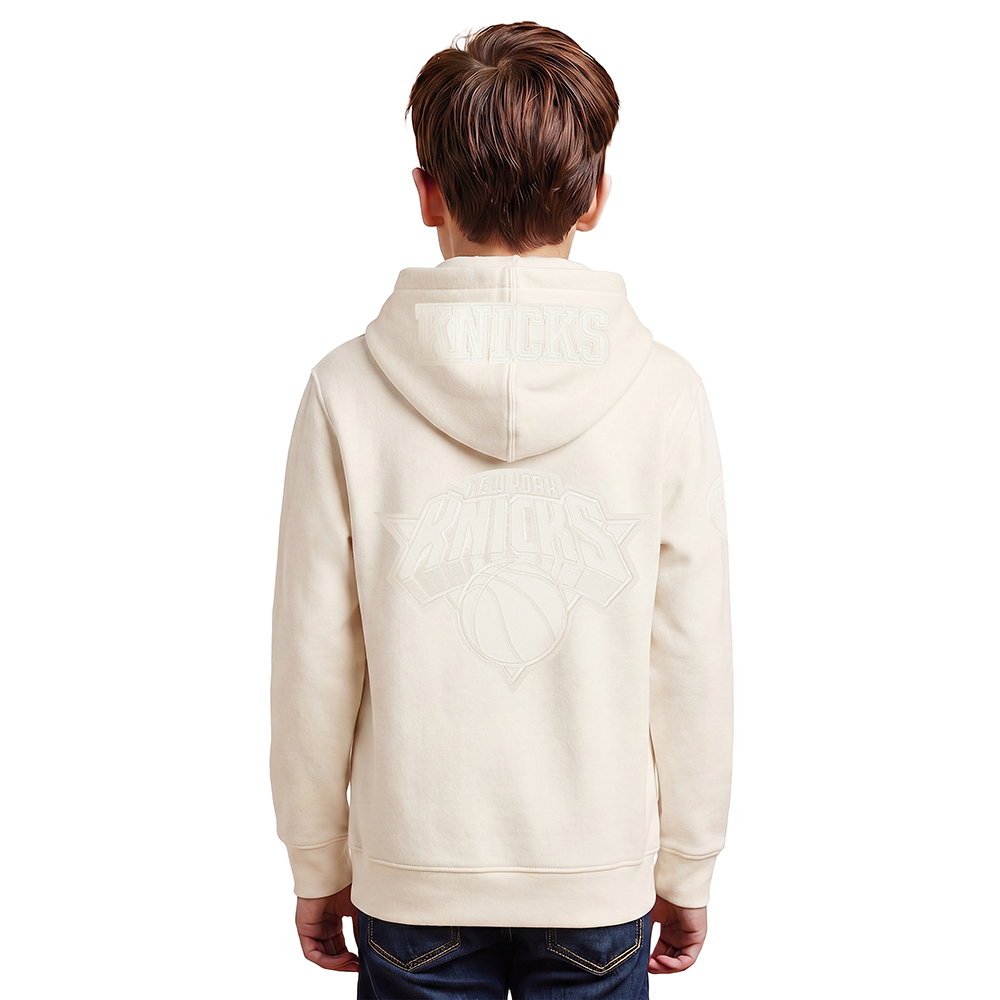 NBA NEW YORK KNICKS Jalen Brunson #11 NEUTRAL PNN BIG BOY'S FLEECE PO HOODIE (EGGSHELL)
