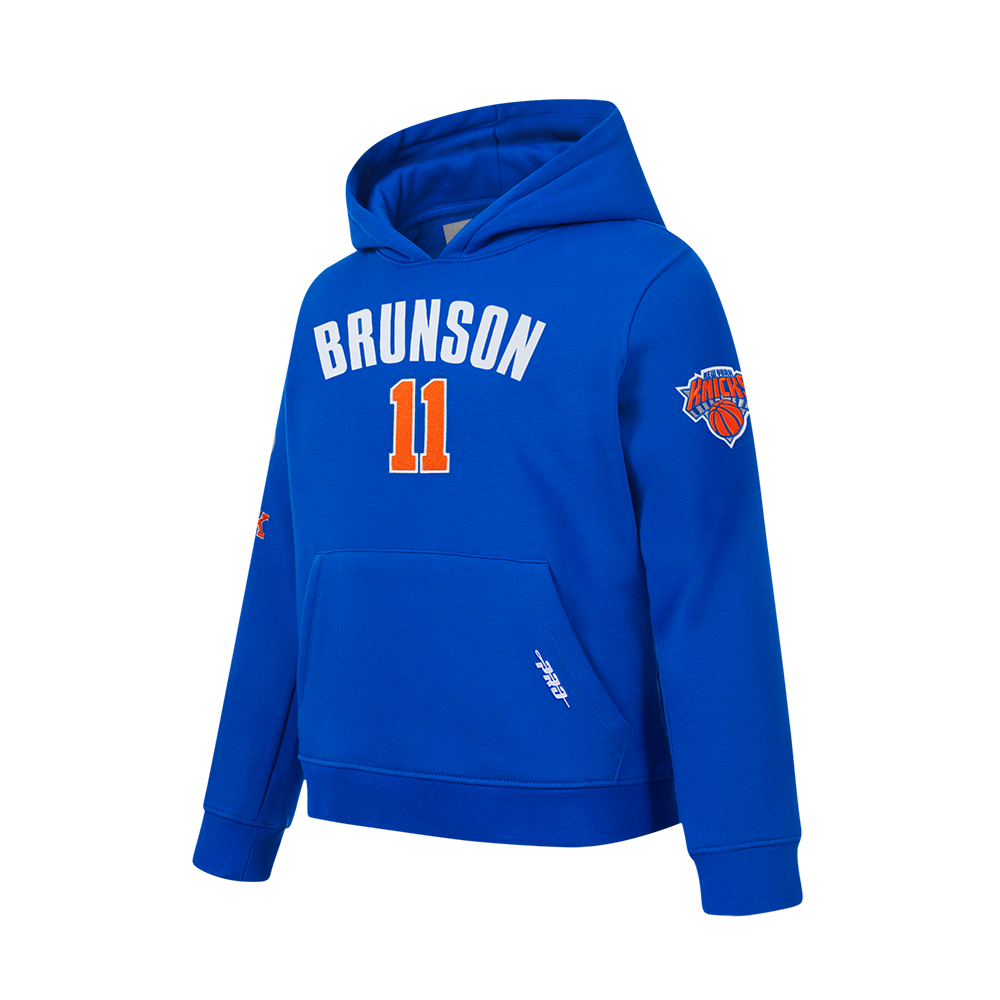 NBA NEW YORK KNICKS JALEN BRUNSON #11 CLASSIC PNN BIG BOY'S FLEECE PO H (ROYAL BLUE)