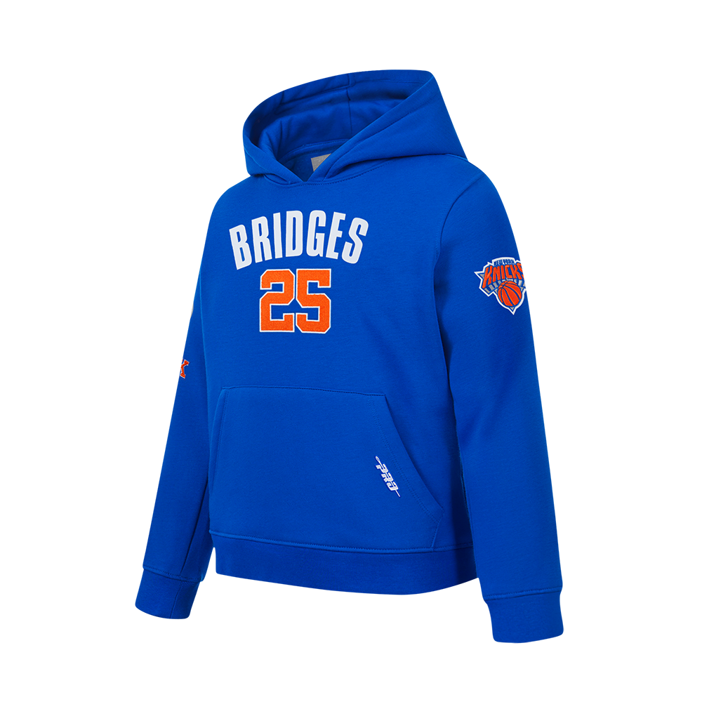 NBA NEW YORK KNICKS MIKAL BRIDGES #25 CLASSIC PNN BIG BOY'S FLEECE PO H (ROYAL BLUE)