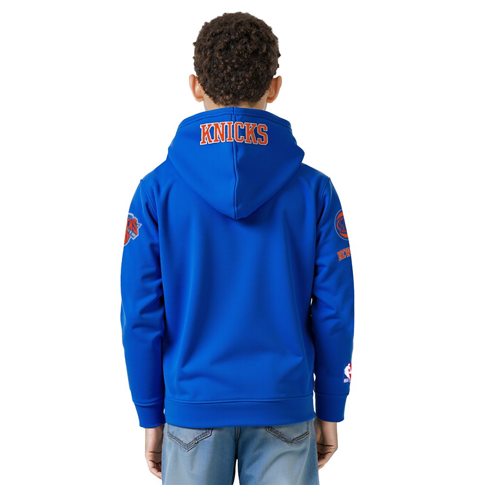 NBA NEW YORK KNICKS MIKAL BRIDGES #25 CLASSIC PNN BIG BOY'S FLEECE PO H (ROYAL BLUE)