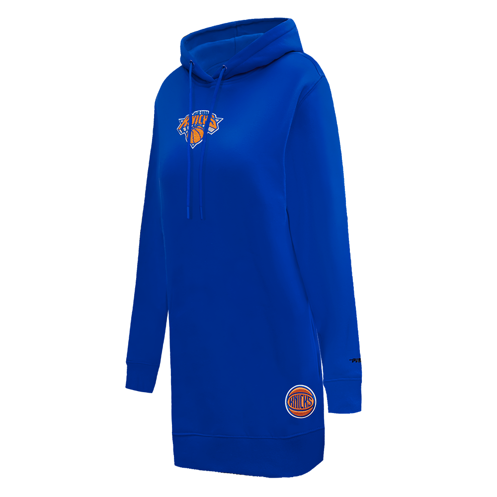 NBA NEW YORK KNICKS CLASSIC WOMEN'S FLC HOODIE DRESS (ROYAL BLUE)
