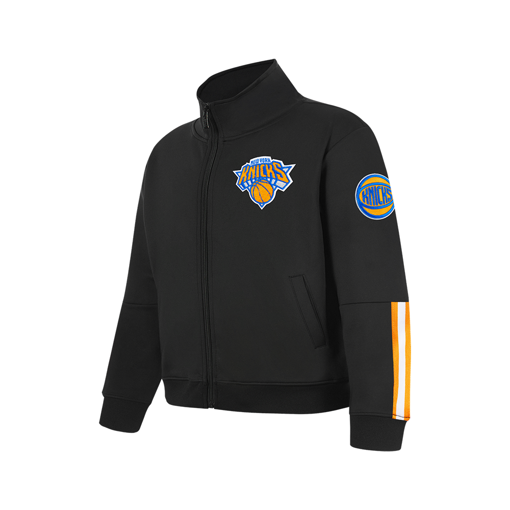 NBA NEW YORK KNICKS CLASSIC BIG BOY'S TRACK JACKET (BLACK/ORANGE)