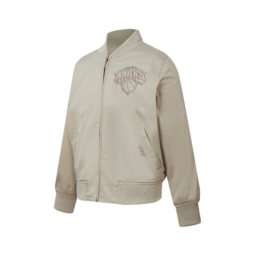 NBA NEW YORK KNICKS NEUTRAL BIG BOYS TWILL JACKET (TAUPE)
