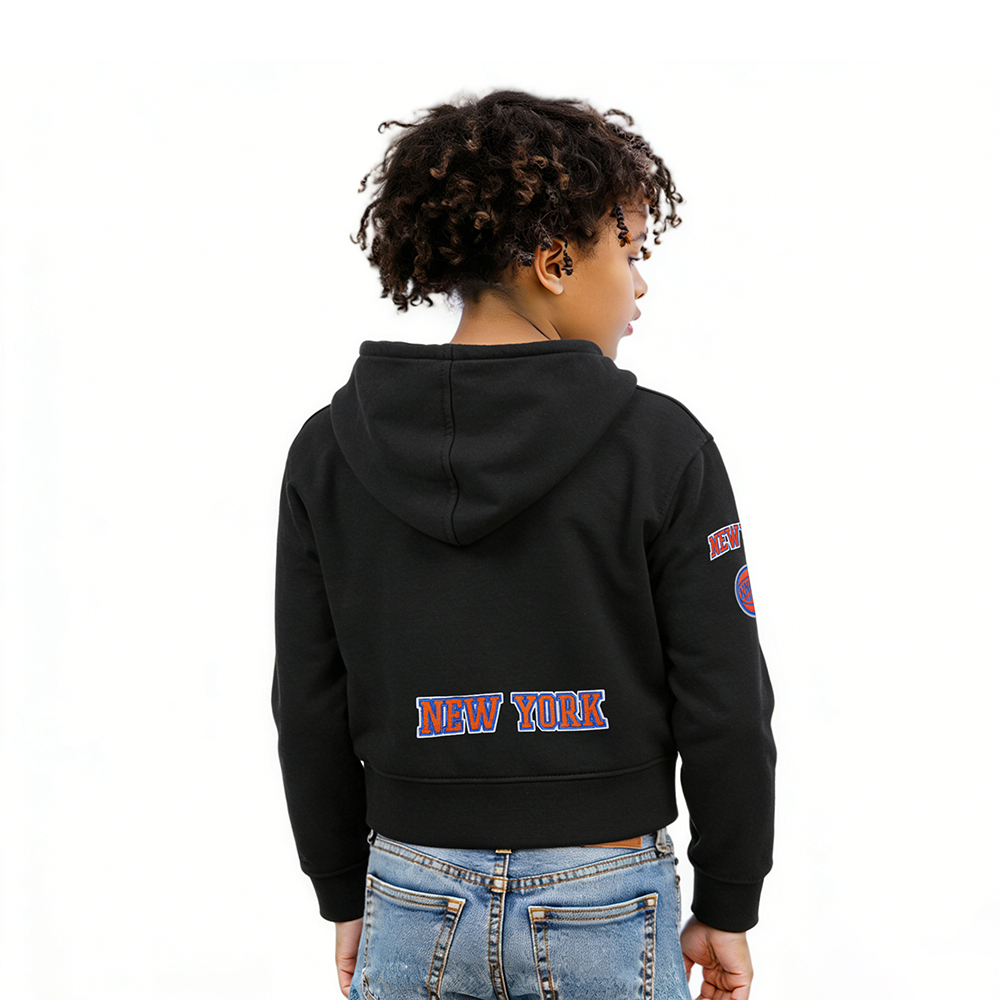 NEW YORK KNICKS CLASSIC BIG GIRL'S FLC FZ HOODIE (BLACK)