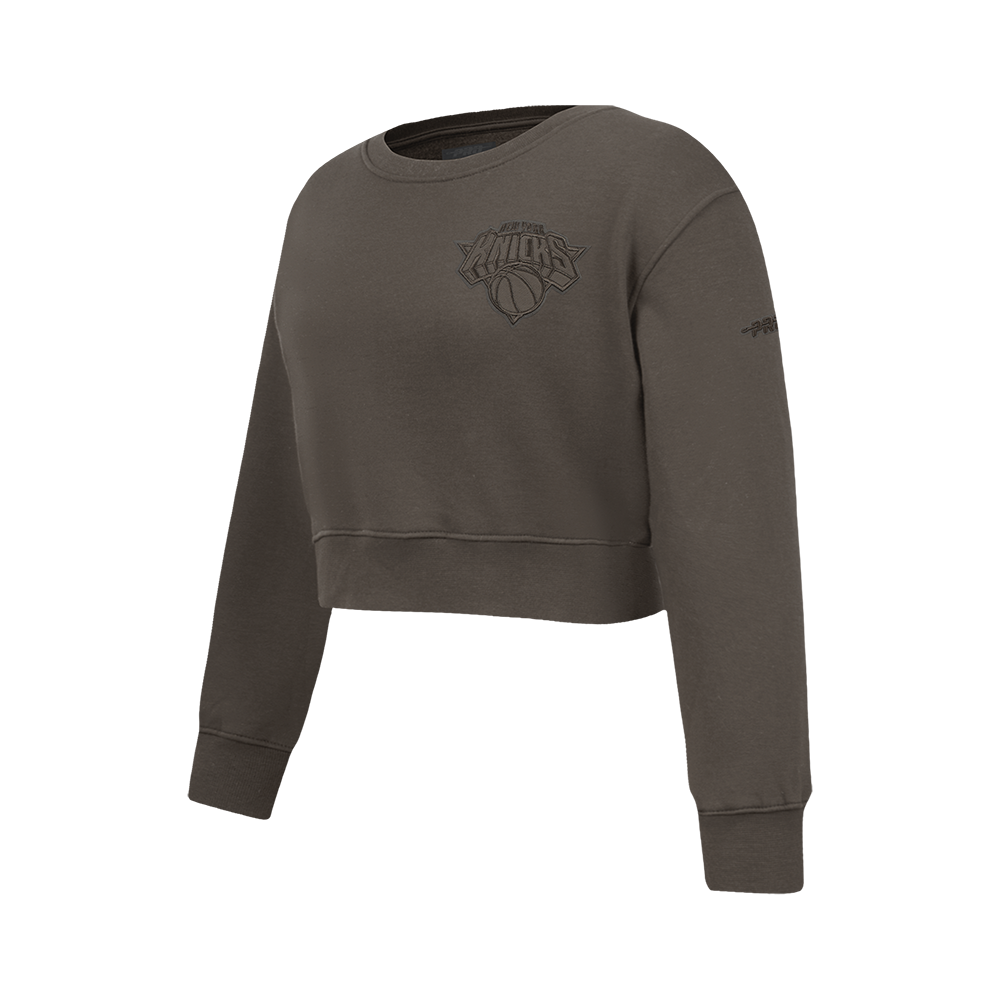 NBA NEW YORK KNICKS NEUTRAL BIG GIRLS FLC CREWNECK (DARK TAUPE)
