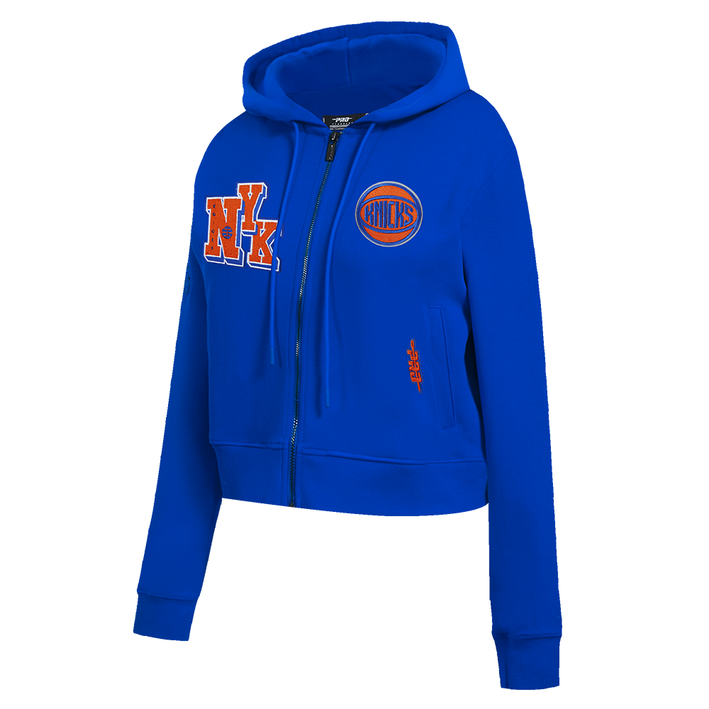 NBA NEW YORK KNICKS BEST OF WOMEN'S FLC FZ HOODIE (ROYAL BLUE)