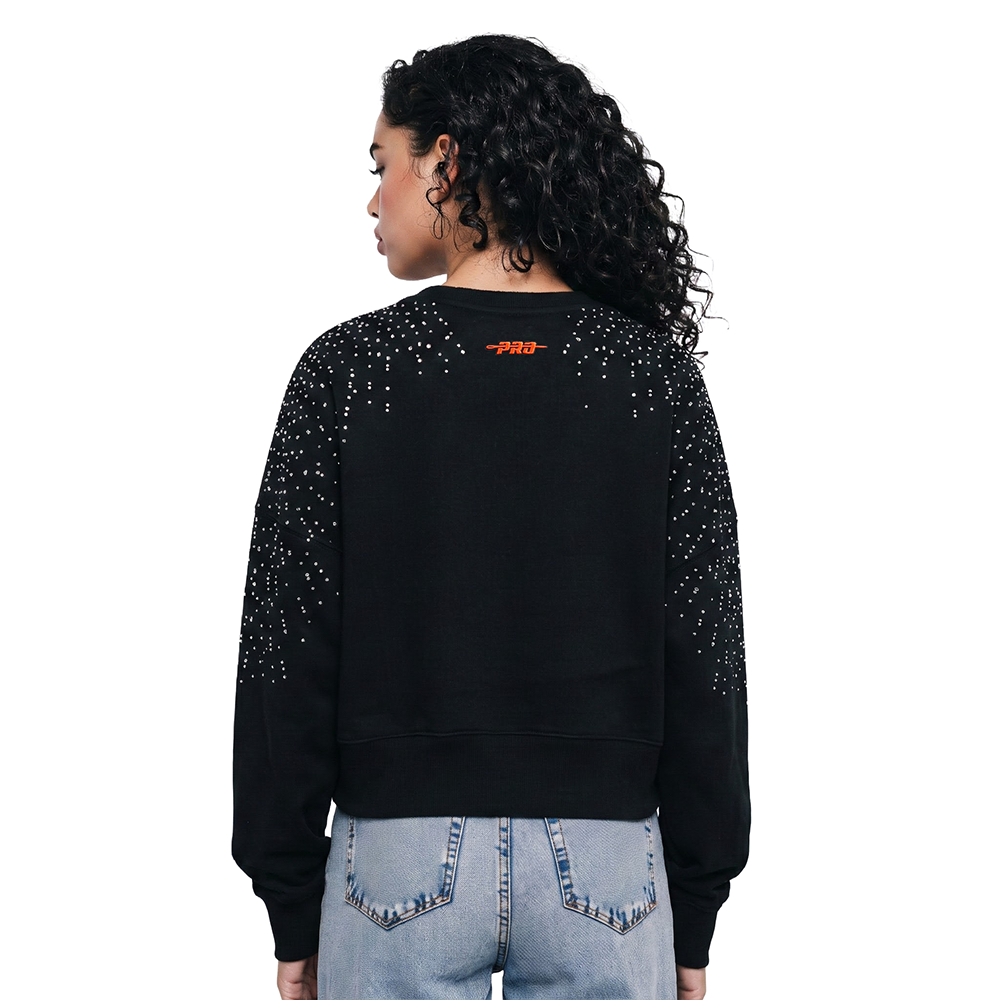 NBA NEW YORK KNICKS LEGACY WOMEN'S FLC CREWNECK (BLACK)