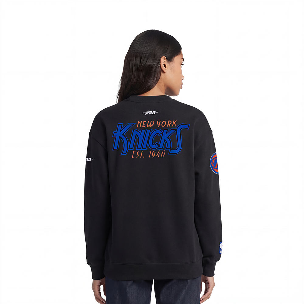 NBA NEW YORK KNICKS PARADISE WOMEN'S CREWNECK SWEATSHIRT (BLACK)