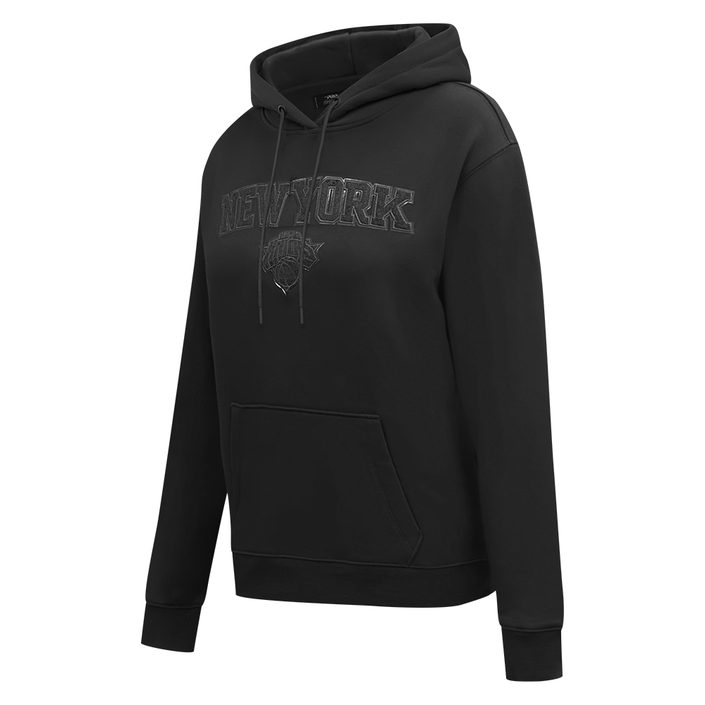 NBA NEW YORK KNICKS TRIPLE BLACK WOMEN'S FLC PO HOODIE (TRIPLE BLACK WOMEN'S)