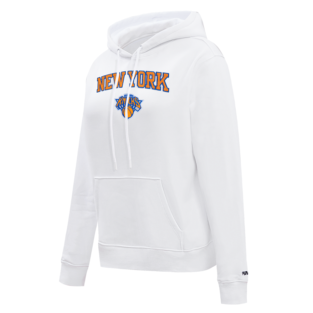 NBA NEW YORK KNICKS  CLASSIC FLEECE PULLOVER HOODIE (WHITE)