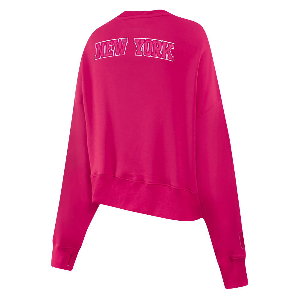 NBA NEW YORK KNICKS TRIPLE PINK WOMEN'S FLC CREWNECK (BEETROOT PURPLE)