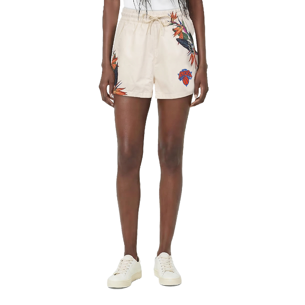 NBA NEW YORK KNICKS PARADISE WOMEN'S WOVEN SHORT (EGGSHELL)
