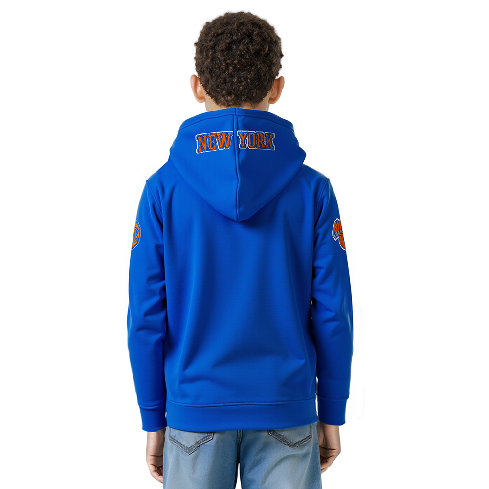 NBA NEW YORK KNICKS CLASSIC LITTLE BOYS FLEECE PULLOVER HOODIE (ROYAL BLUE)