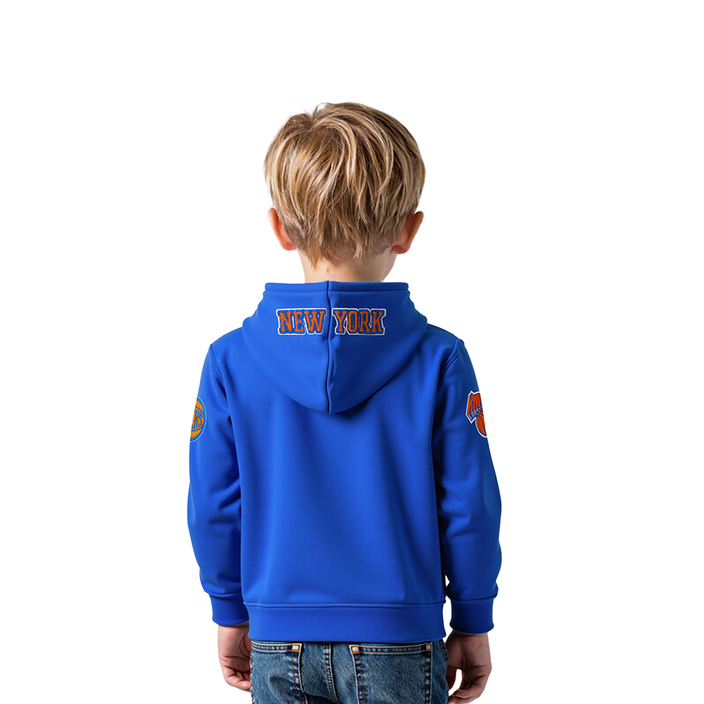 NBA NEW YORK KNICKS CLASSIC TODDLER BOYS FLEECE PULLOVER HOODIE (ROYAL BLUE)