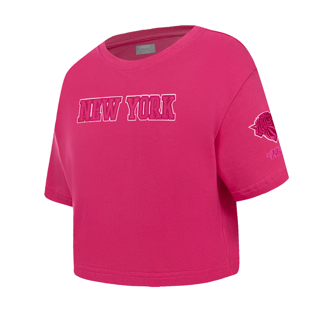 NBA NEW YORK KNICKS TRIPLE PINK TODDLER GIRLS SHORT SLEEVE BOXY TEE (BEETROOT PURPLE)