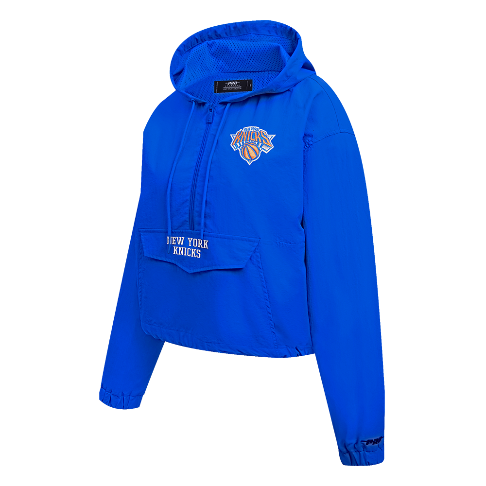 NBA NEW YORK KNICKS CLASSIC WIND WOVEN WOMEN'S 1/2 JACKET (ROYAL BLUE)