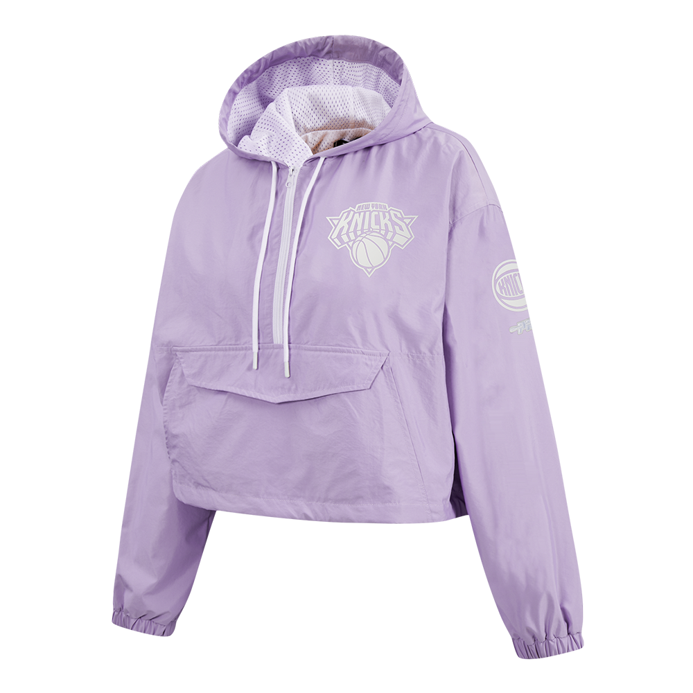 NBA NEW YORK KNICKS HOLOGRAM WOMEN'S 1/2 ZIP WIND JACKET (IRIDESCENT)