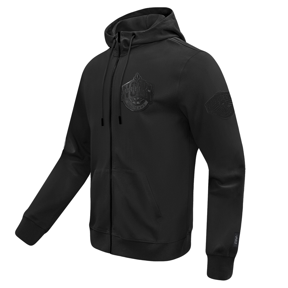 NBA NEW ORLEANS PELICANS RIPLE BLACK MEN'S DK FZ HOODIE (TRIPLE BLACK)
