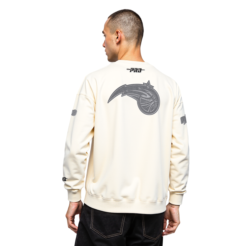 NBA ORLANDO MAGIC REVERSE FRENCH TERRY MEN'S DROP SHOULDER FLC CREWNECK (EGGSHELL)
