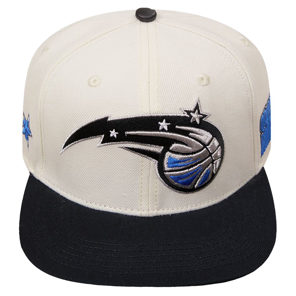 NBA ORLANDO MAGIC RETRO CLASSIC UNISEX PRIMARY LOGO WOOL SNAPBACK HAT (EGGSHELL/ BLACK)