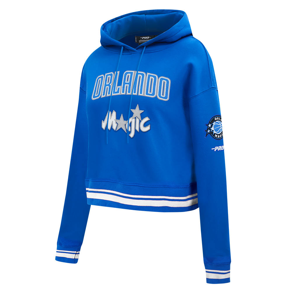 NBA ORLANDO MAGIC CITY EDITION 25-26 WOMEN'S RIB FLC CROPPED PO HOODIE (ROYAL BLUE)