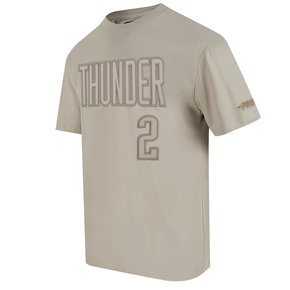 NBA OKLAHOMA CITY THUNDER SHAI GILGEOUS-ALEXANDER #2 NEUTRAL PNN MEN'S CJ DROP SHOULDER TEE (TAUPE)