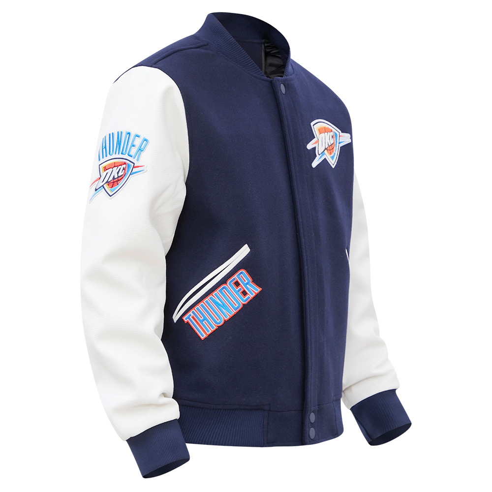 NBA OKLAHOMA CITY THUNDER CLASSIC WOOL MEN'S VARSITY JACKET (MIDNIGHT NAVY/WHITE)