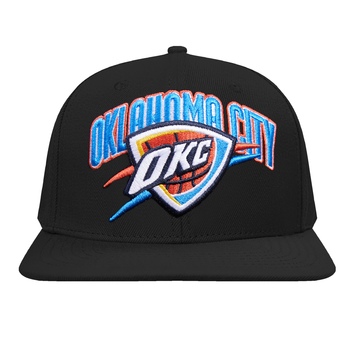 NBA OKLAHOMA CITY THUNDER RETRO CLASSIC UNISEX WORDMARK LOGO WOOL SNAPBACK (BLACK)
