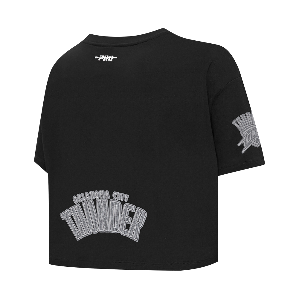 NBA OKLAHOMA CITY THUNDER REVERSE FRENCH TERRY WOMEN'S SJ BOXY TEE (BLACK)