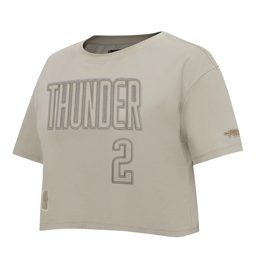 NBA OKLAHOMA CITY THUNDER SHAI GILGEOUS-ALEXANDER #2 NEUTRAL PNN WOMEN'S SJ BOXY TEE (TAUPE)