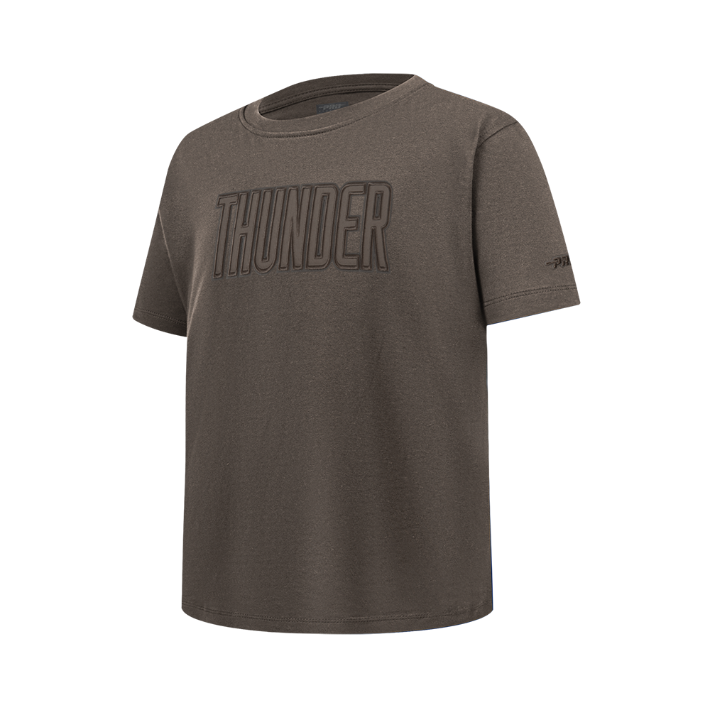 NBA OKLAHOMA CITY THUNDER NEUTRAL BIG GIRLS SS BOXY TEE (DARK TAUPE)