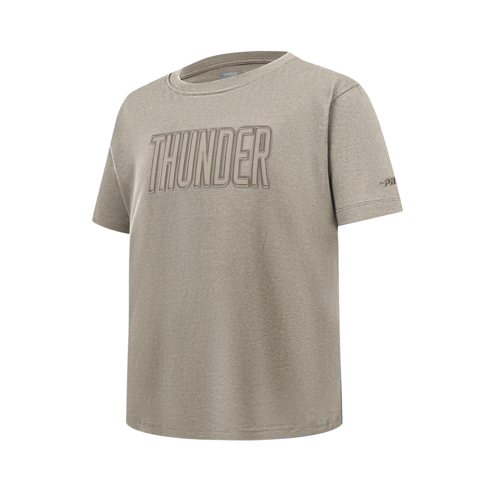 NBA OKLAHOMA CITY THUNDER NEUTRAL BIG GIRLS SS BOXY TEE (TAUPE)