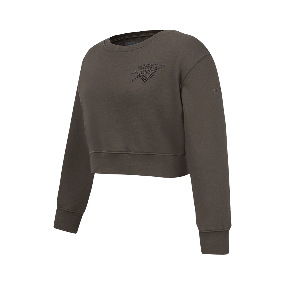 NBA OKLAHOMA CITY THUNDER NEUTRAL BIG GIRLS FLC CREWNECK (DARK TAUPE)