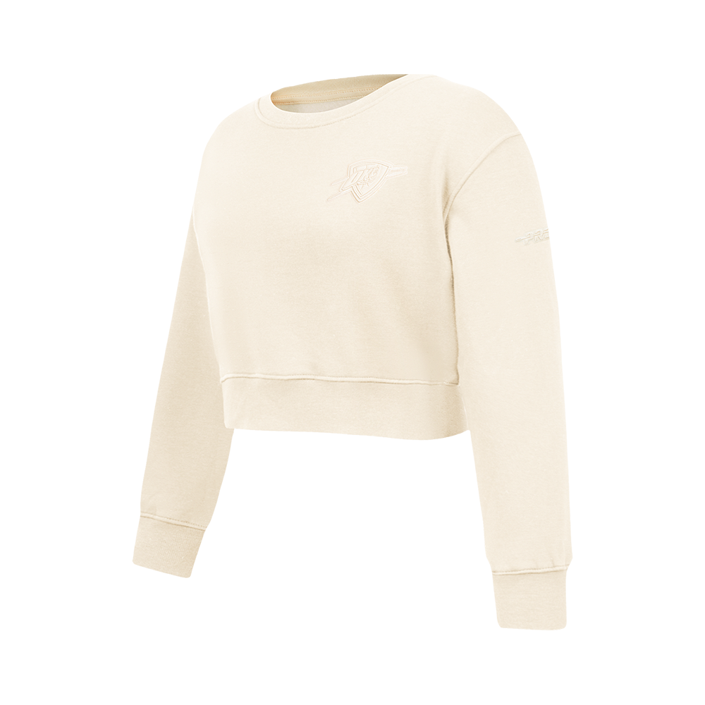 NBA OKLAHOMA CITY THUNDER NEUTRAL BIG GIRLS FLC CREWNECK (EGGSHELL)
