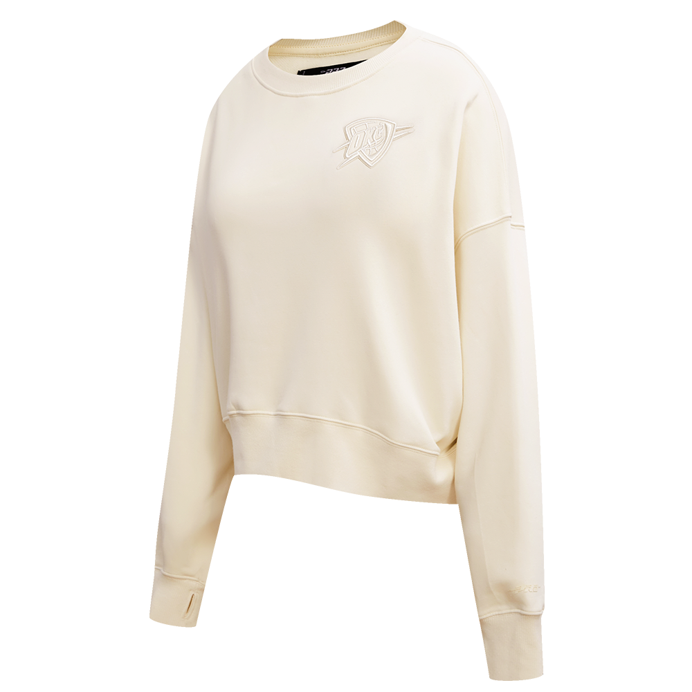 NBA OKLAHOMA CITY THUNDER NEUTRAL FLEECE CREWNECK (EGGSHELL)