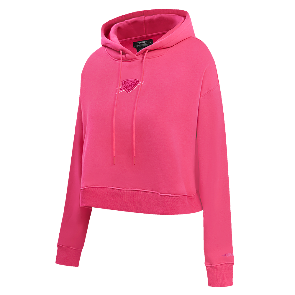 OKLAHOMA CITY THUNDER TRIPLE PINK WOMEN'S FLC CROPPED PO HOODIE (BEETROOT PURPLE)