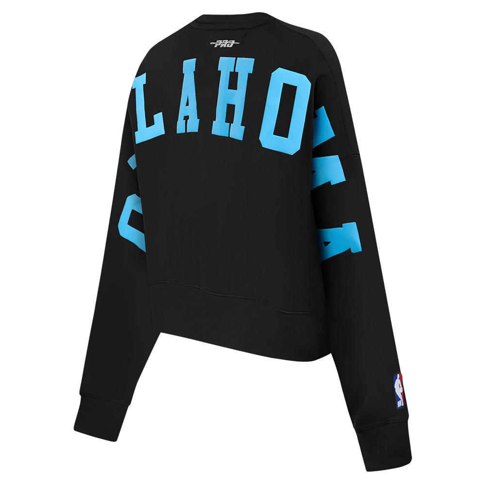 OKLAHOMA CITY THUNDER WINGSPAN WOMEN'S FLC CREWNECK (BLACK)