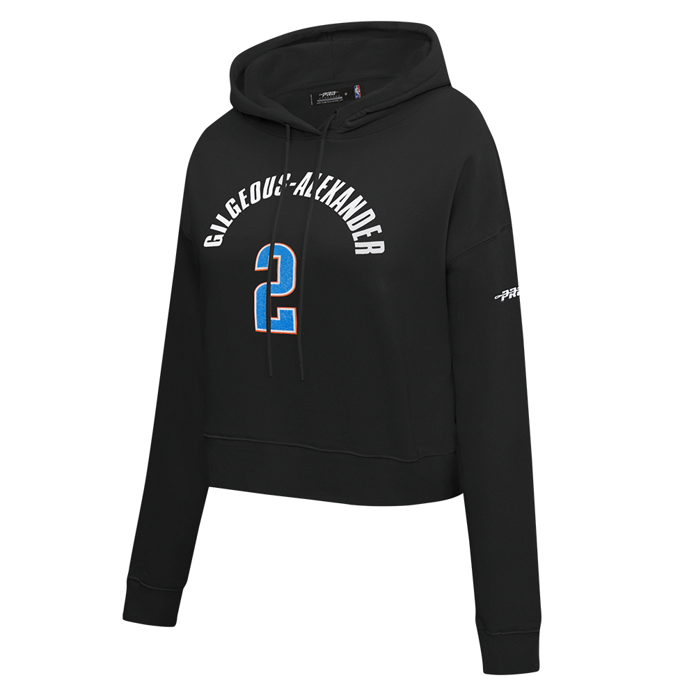 NBA OKLAHOMA CITY THUNDER SHAI GILGEOUS-ALEXANDER #2 CLASSIC PNN WOMEN'S FLC CROPPED PO HOODIE