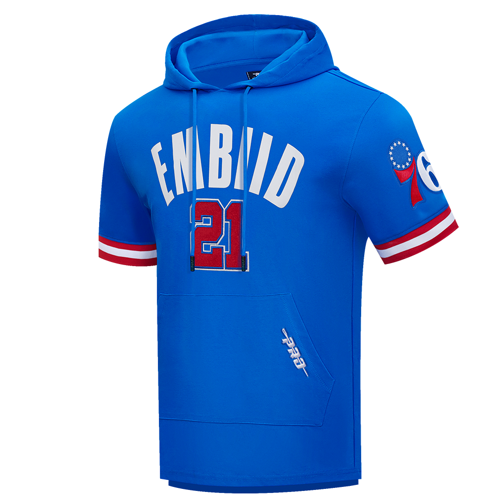 NBA PHILADELPHIA 76ERS JOEL EMBIID #21 CLASSIC PNN MEN'S SS PO HOODI (ROYAL BLUE/RED)