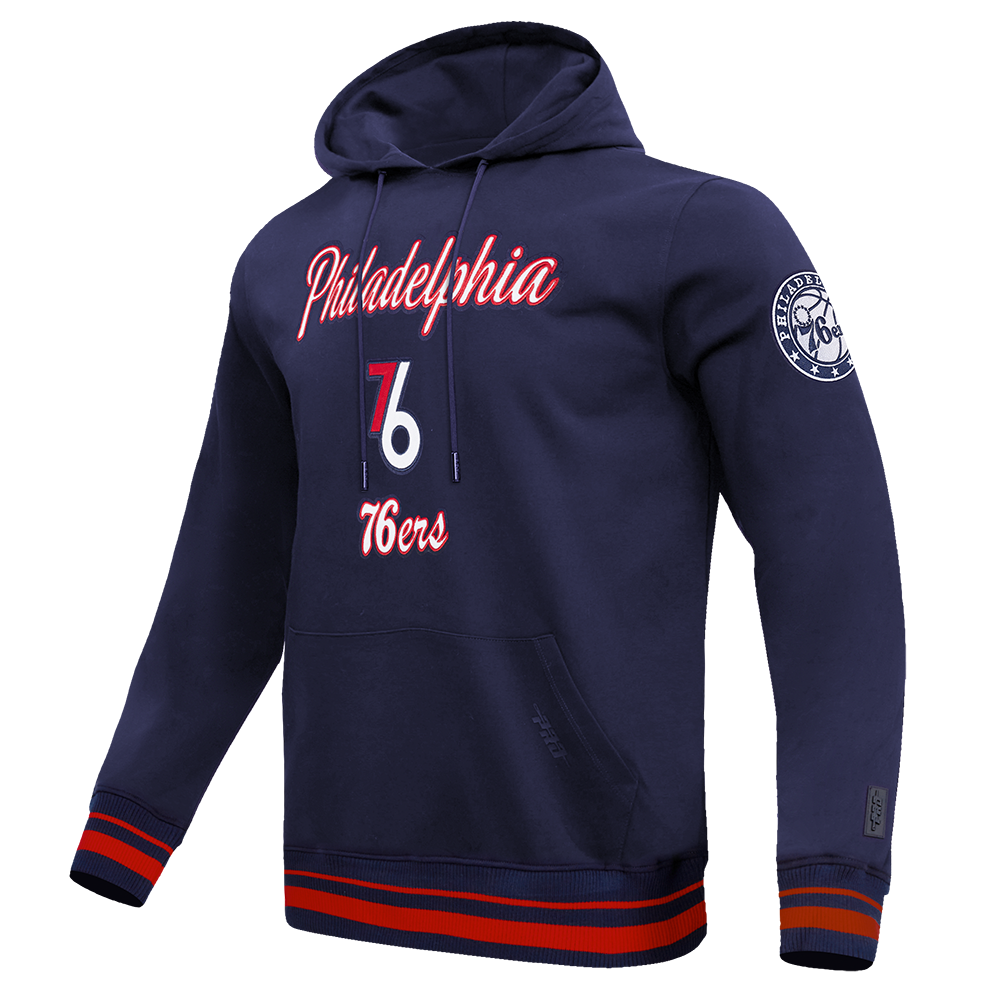 NBA PHILADELPHIA 76ERS CITY EDITION 25-26 MEN'S RIB FLC PO HOODIE (MIDNIGHT NAVY/RED/MIDNIGHT NAVY)