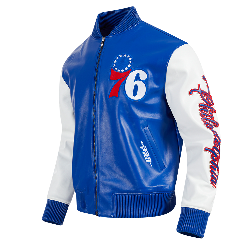 NBA PHILADELPHIA 76ERS CITY SIGNATURE MEN'S JACKET (ROYAL BLUE/WHITE)