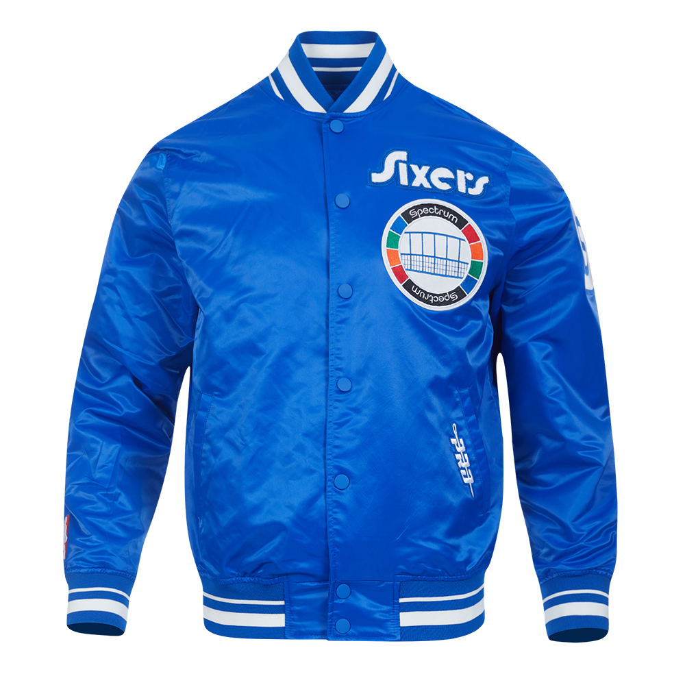 NBA PHILADELPHIA 76ERS CITY EDITION 24 25 MEN S RIB SATIN JACKET ROYA Pro Standard