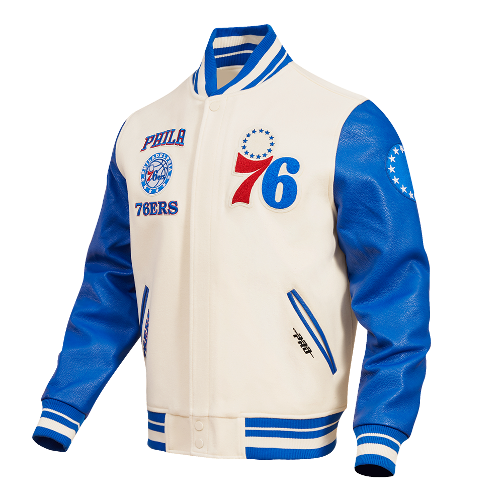 NBA PHILADELPHIA 76ERS RETRO CLASSIC MEN S RIB WOOL VARSITY JACKET